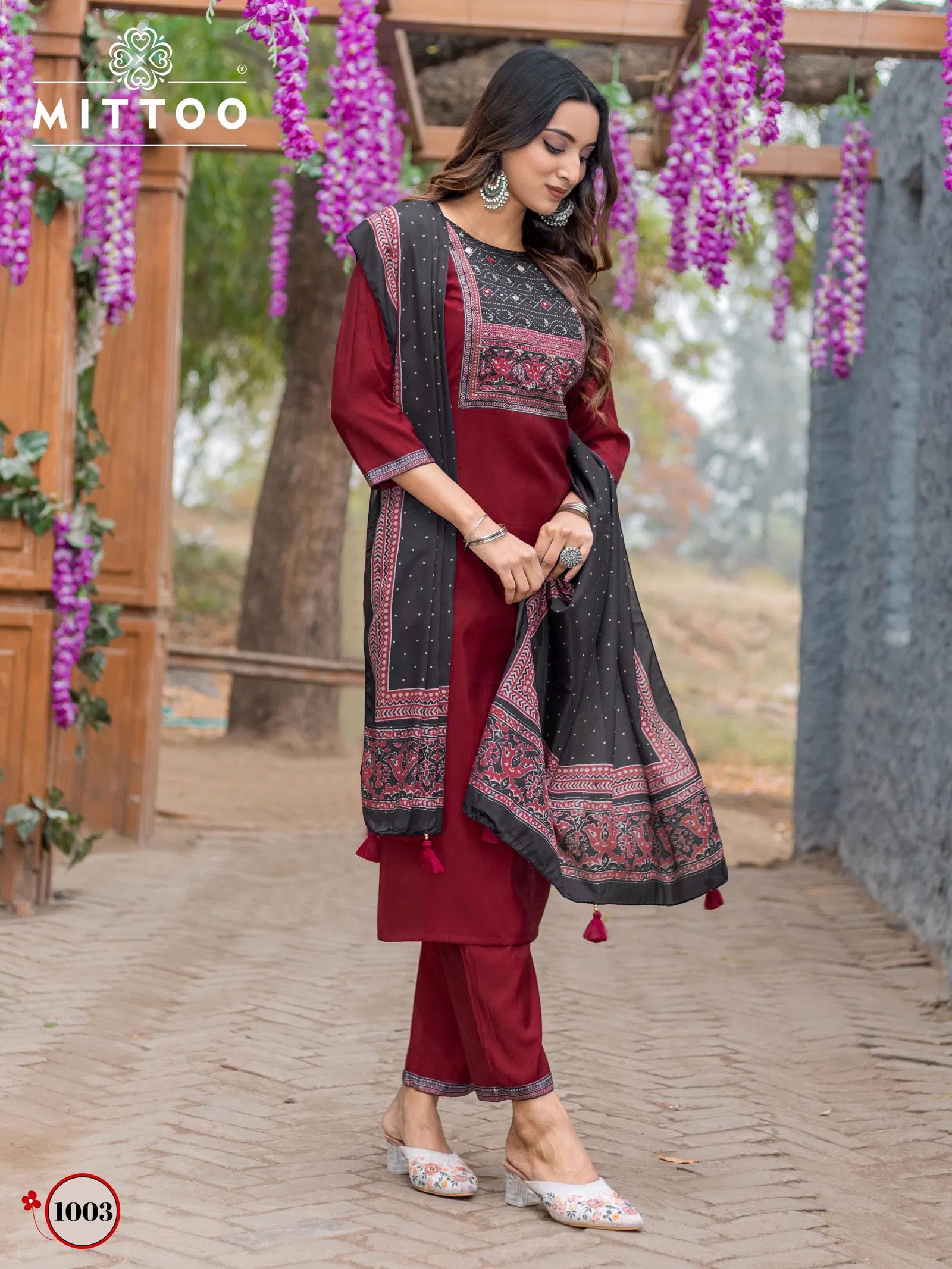 Amaya By Mittoo Modal Embroidery Kurti With Bottom Dupatta Exporters In India